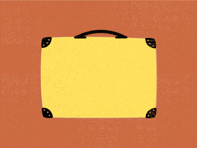 Suitcase black illustration orange suitcase yellow