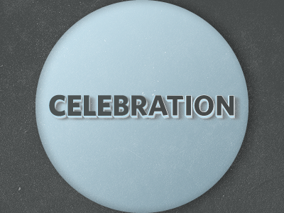 CELEBRATION blue circle gray whitney bold