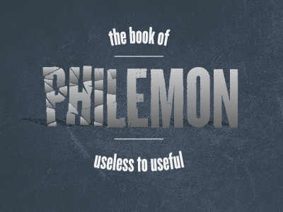 The Book of Philemon, idea #1 knockout typography