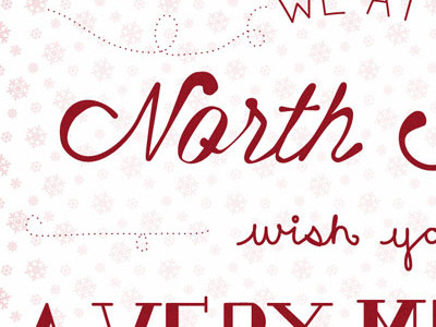 North wish christmas handdrawn red snowflakes typography wisdom script altered