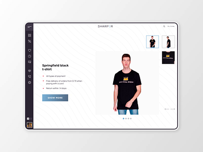 Online store Sharper clothes e commerce motion design site design website