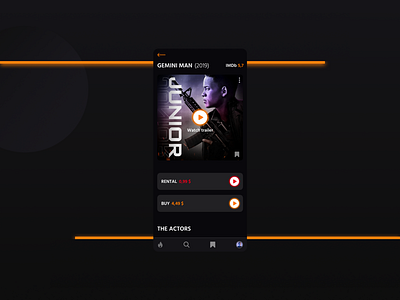 Concept Mobile App Cinema Filmcard page mobile app cinema