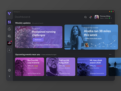 Dark dashboard for active peple dark dark dashboard dark theme dashboad flat uidesign