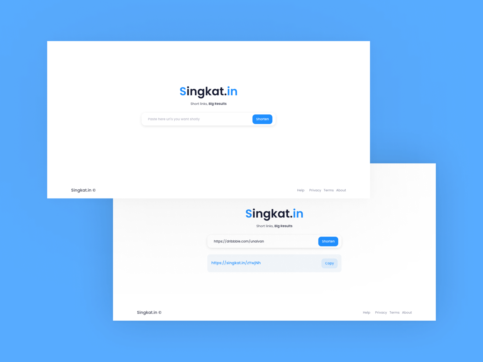 singkat.in shorten your url by unaivan on Dribbble