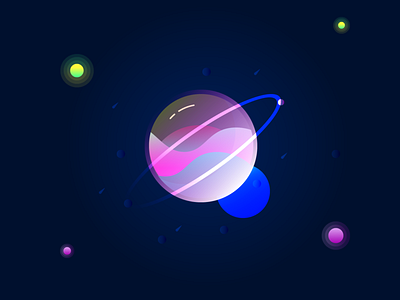 Space colours design art illustrator cc planet practice space art web