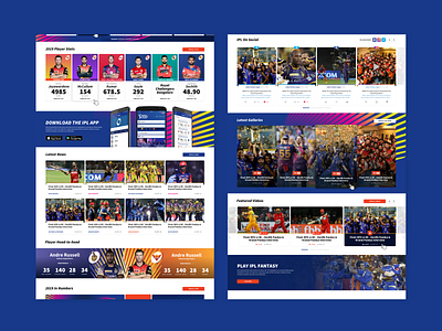 Indian Premier League 2019 04 cricket ipl player profiles responsive ui sport t20 web design