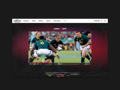 Dribbble RWC MC 05 design match centre responsive website rugby world cup rwc rwc2019 sport sports branding sports design ui ui design ux design video page