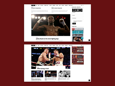 Boxing News Online 01 boxing boxing news online branding design fight night online magazine responsive design sport ui design ux deesign web design website