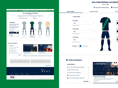 The FA Full Time Kit Builder design football football manager responsive design sport ui ui design