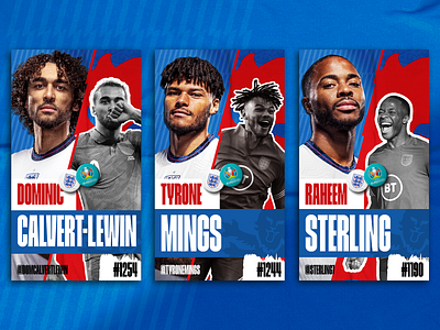 Euro 2020 Three Lions Cards branding design england football illustration sport ui