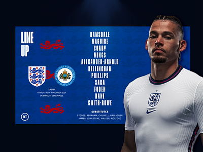 England vs San Marino Lineup branding design england england football football lineup logo sport ui design