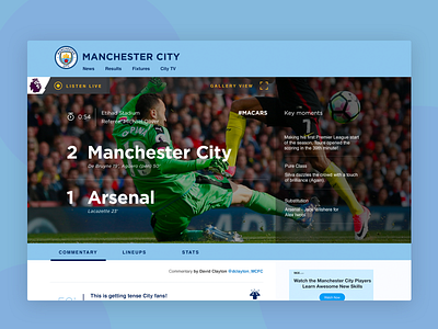 Manchester City FC - Match Day Center design football live man city manchester city match day responsive soccer webdesign