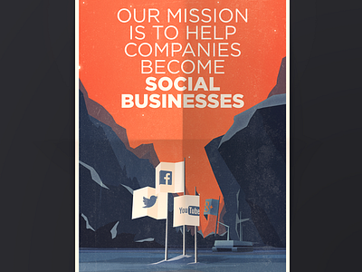 Brand new poster for our office illustration landscape marketing poster print social business social media