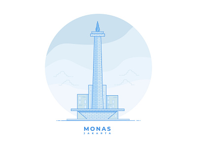 The National Monument Indonesia clean design design dribbble flatdesign icondesign illustration illustrator logo ui vector