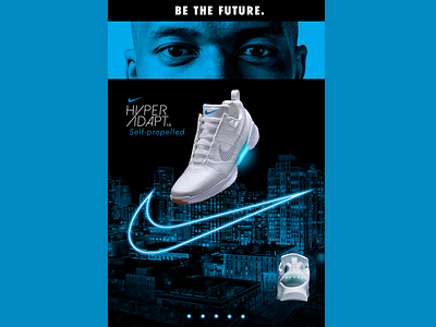 Nike HyperAdapt advertisements creation design future hyperadapt logo mbappe nike photoshop publicity