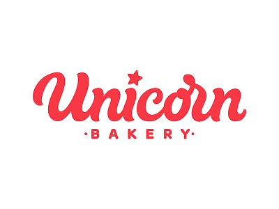 Unicorn bakery brush brushpen calligraphy lettring logo logotype star unicorn vector