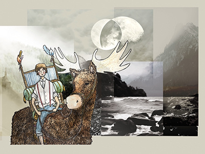of Moose and Men collage handdrawn illustration illustrator storytelling texture