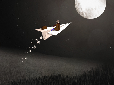 Paperman handdrawn illustration photoshop short story texture