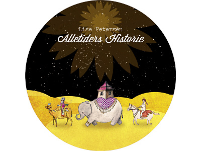 CD Label christmas graphic hand drawn handdrawn illustration rhino soft texture