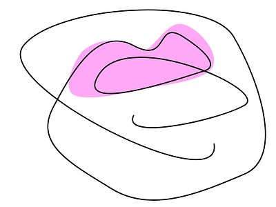 Single line lips series - Pink