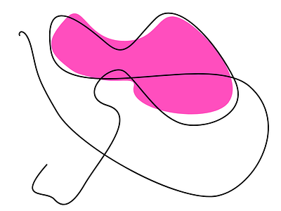 Single line lips series - Dark Pink