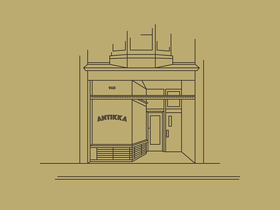 antikka cafe cafe coffee shop design flat illustration logo vector