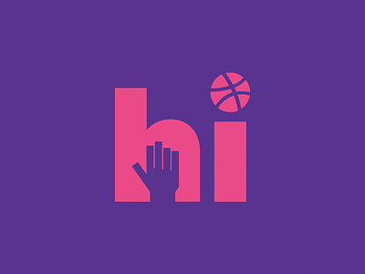 hi friends! debut dribbble flat hello illustration negative space typography vector