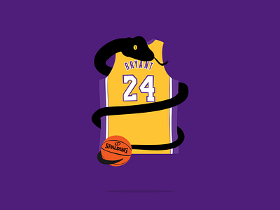 black mamba black mamba design flat illustration kobe kobe bryant lakers vector