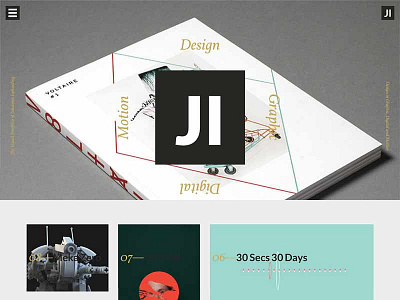 Ji Portfolio 2013 black delicate gold minimal onepage portfolio