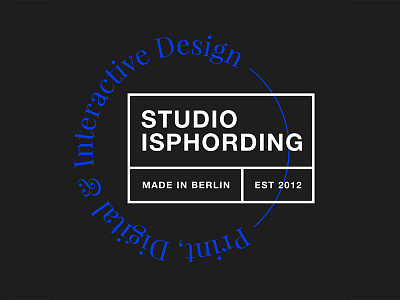Studio Isphording Logo black blue business creative design identity illustration logo print type typography white