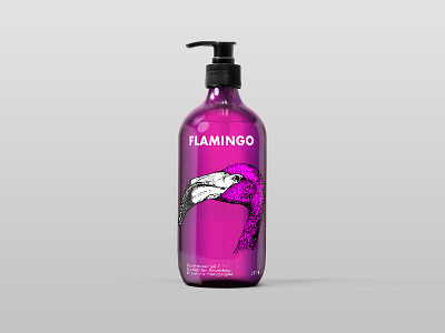 Flamingo Face Wash cleansing colorful creative design dieline idea illustration logo packaging pink soap