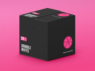 Dribbble Invite Parcel black creative design dribbble invite packaging parcel pink
