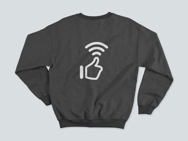 Thums up for Wifi tongueincheek illustration monochrome minimal jumper sweatshirt sweater apparel design clothing apparel wifi