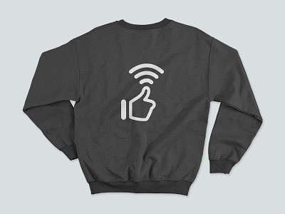 Thums up for Wifi apparel apparel design clothing illustration jumper minimal monochrome sweater sweatshirt tongueincheek wifi