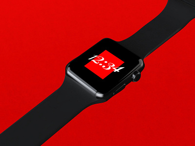 Apple Watch Face 12:34 apple apple design digital idea red smartwatch visual watch watchface watchos