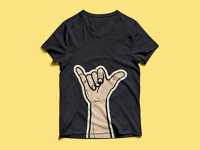 Hang Loose apparel big sur black clothing creative digital design digital designer freetime illustration illustrator liechtenstein pop art popart royliechtenstein surf surfing yellow