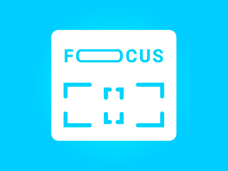 Focus App Icon wordmark logomark typography type blue identity branding design branding logo mobile icon app