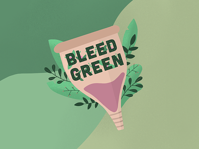 Bleed Green Campaign Logo bleed green campaign foliage green illustration leaves logo period pink women