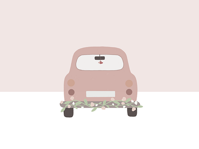 Wedding car illustration