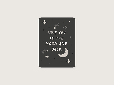 Love you to the moon and back greeting card colorful colourful design greeting card illustration love moon space valentines