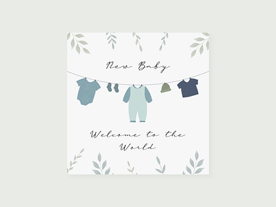 New baby greeting card colorful colourful design illustration watercolour