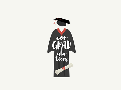 Congrats Grads black card congrats cream design graduation graphic design illustration white wishes
