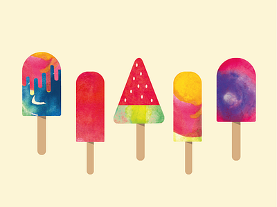 Popsicles 3 colorful colourful design illustration patterns watercolor watercolour watermelon