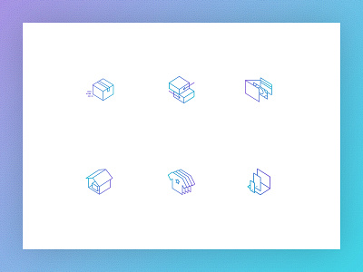 Promo Icons faux isometric graphic design icons