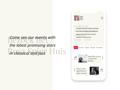 Event page calm mobile responsive ui ux webpage website