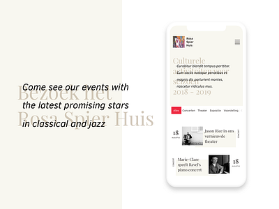 Event page calm mobile responsive ui ux webpage website