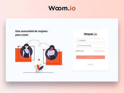 Woomio - A community of women to grow dashboard ui email design login page statistic uidaily uidesign