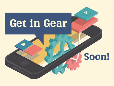 Get in Gear application design device flat gear illustration ios ios7 iphone technology