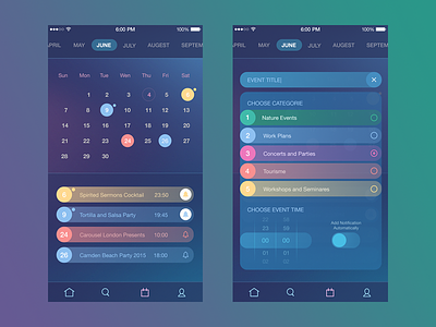 Time Management App app calendar colors design interface ios ios8 ui ux