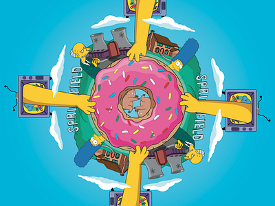 The Simpson's Mandala design donut hihihi illustration illustrator itchy mandala scratchy simpsons spidercochon vector web